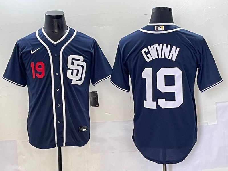 Men 2025 San Diego Padres #19 Gwynn Blue Game Nike MLB Jersey style 22